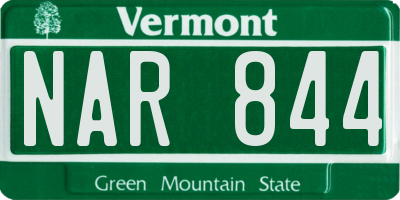 VT license plate NAR844