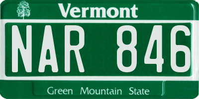 VT license plate NAR846
