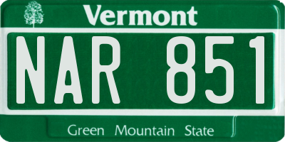 VT license plate NAR851