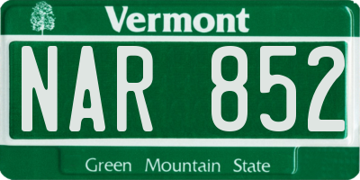 VT license plate NAR852
