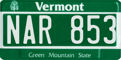 VT license plate NAR853