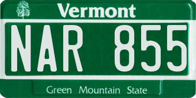 VT license plate NAR855