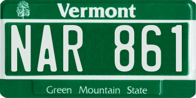 VT license plate NAR861