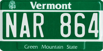 VT license plate NAR864