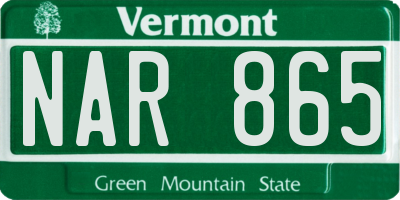 VT license plate NAR865