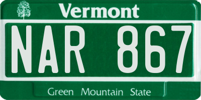 VT license plate NAR867