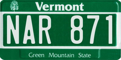 VT license plate NAR871