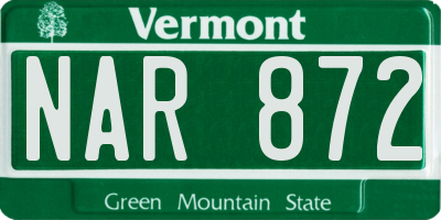 VT license plate NAR872