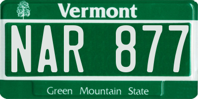 VT license plate NAR877