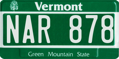 VT license plate NAR878