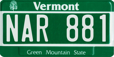 VT license plate NAR881