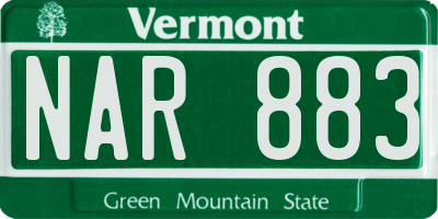 VT license plate NAR883