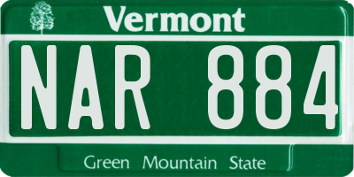 VT license plate NAR884
