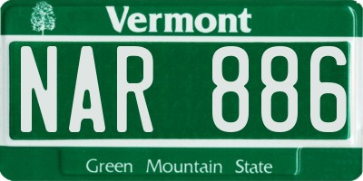 VT license plate NAR886