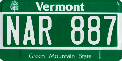 VT license plate NAR887