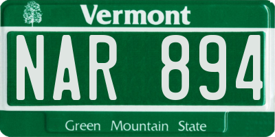VT license plate NAR894