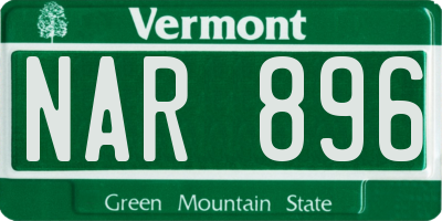 VT license plate NAR896