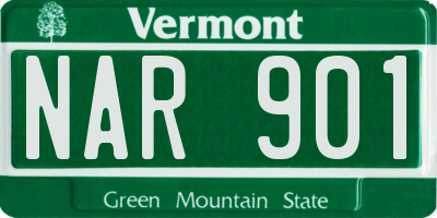 VT license plate NAR901