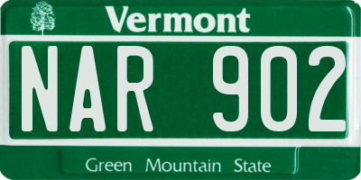 VT license plate NAR902