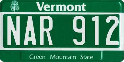 VT license plate NAR912