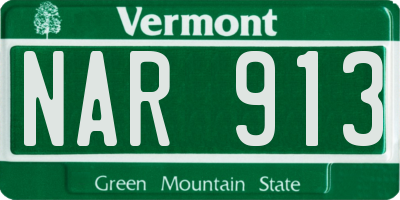VT license plate NAR913