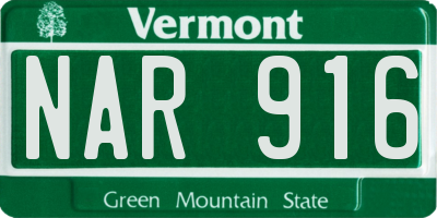 VT license plate NAR916