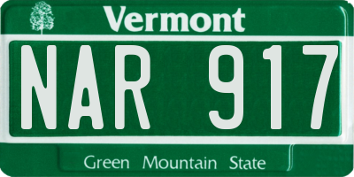 VT license plate NAR917