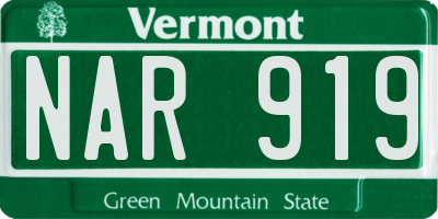 VT license plate NAR919