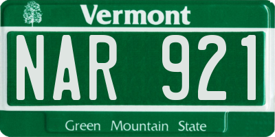VT license plate NAR921