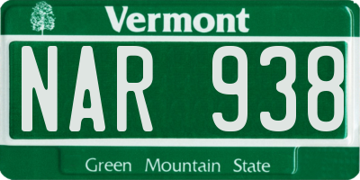 VT license plate NAR938