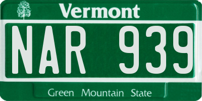 VT license plate NAR939