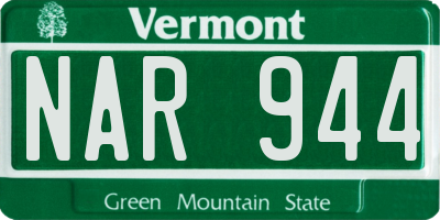 VT license plate NAR944