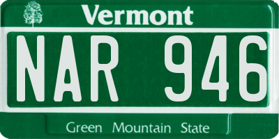 VT license plate NAR946