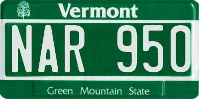 VT license plate NAR950