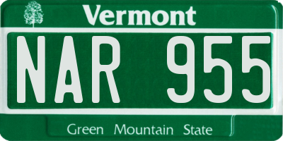 VT license plate NAR955
