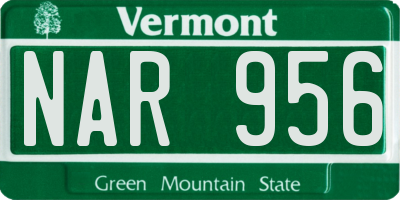 VT license plate NAR956