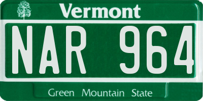 VT license plate NAR964