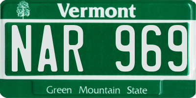 VT license plate NAR969