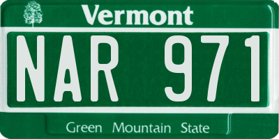 VT license plate NAR971