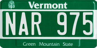 VT license plate NAR975