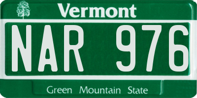 VT license plate NAR976