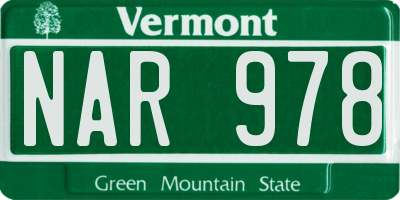 VT license plate NAR978