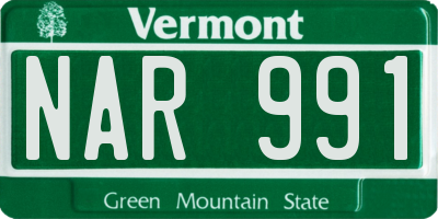VT license plate NAR991