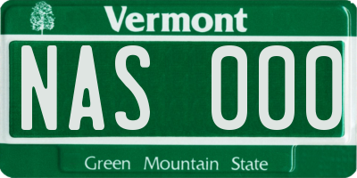 VT license plate NAS000