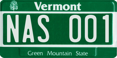 VT license plate NAS001