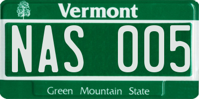 VT license plate NAS005