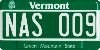 VT license plate NAS009
