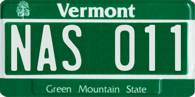 VT license plate NAS011