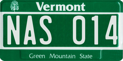 VT license plate NAS014