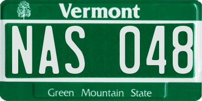 VT license plate NAS048
